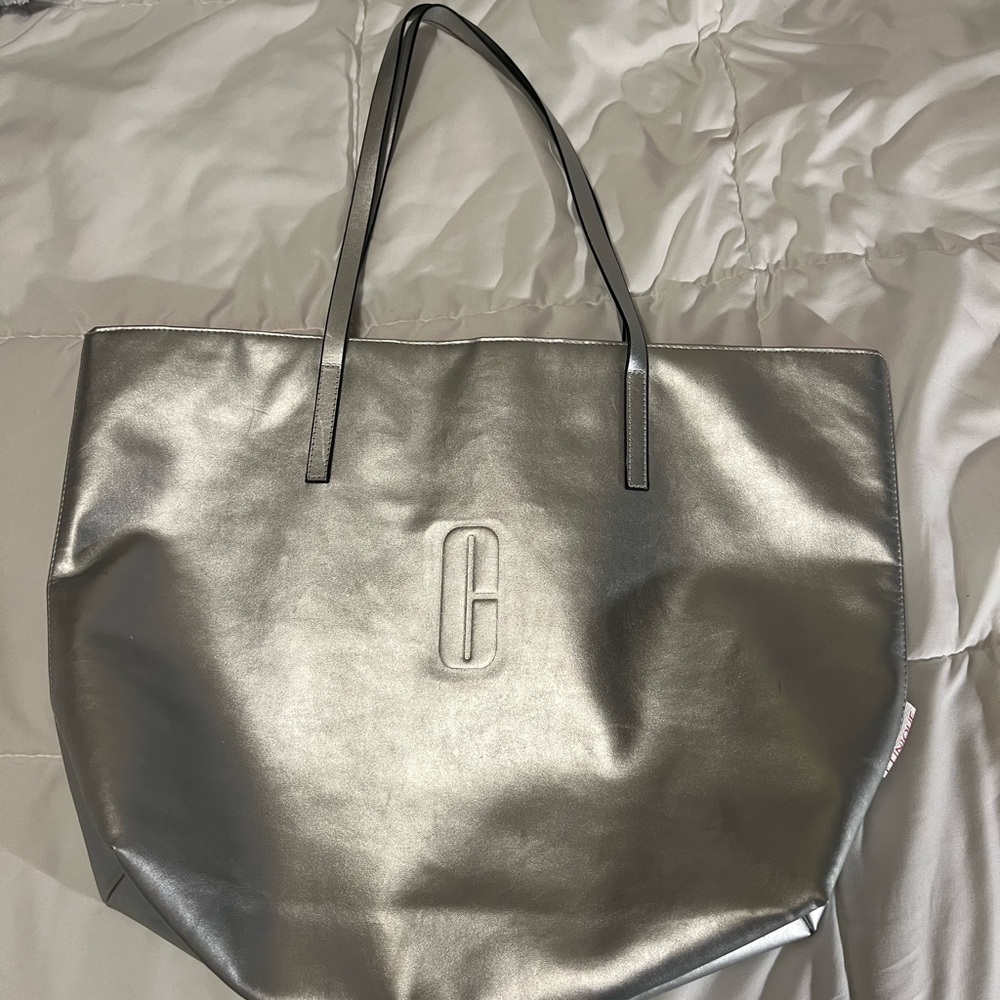 Clinique Silver Tote Bag with Luxurious Design
